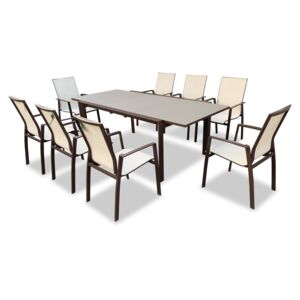 DINING SET 9PCS EXT. TABLE 8STACK CHAIR DINING SET 9PCS EXT. TABLE 8STACK CHAIR